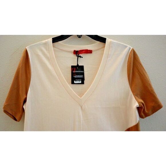 n : Philanthropy 17672MCJ00 Women's Sz S Ginger/Petal Pink Cruz V-Neck Tee Shirt - Picture 5 of 6